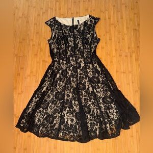 Julian Taylor Elegant Black Lace Dress